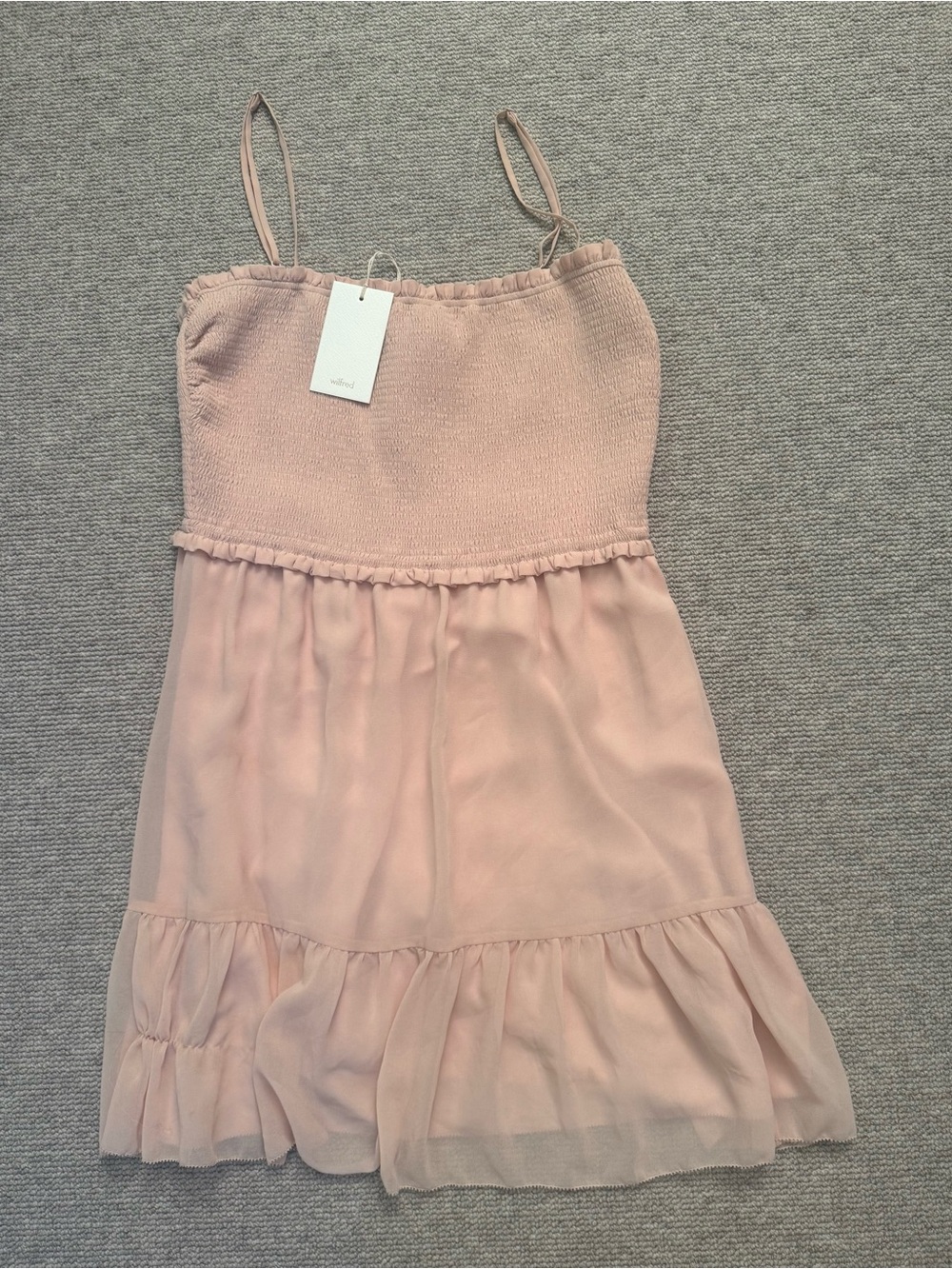 Aritzia Sleeveless Pink Tiered Dress